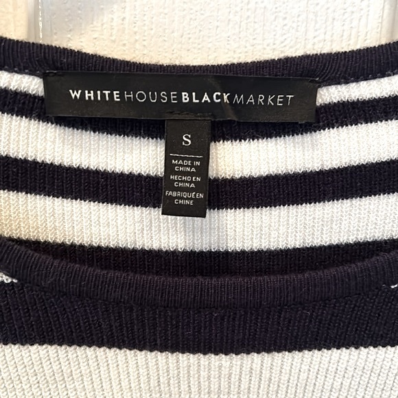 White House Black Market: Navy & Cream Sweater sz Small. Worn probably twice! - Picture 2 of 4